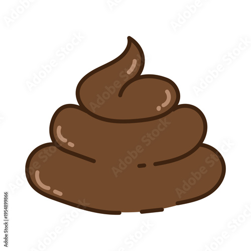 Funny poop cartoon emoji, cute smiling stool face, vector illustration isolated on white background