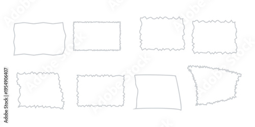 Black Jagged Rectangle Vector Set