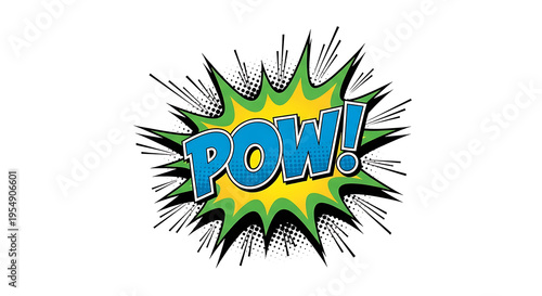 Comic book explosion effect with pow text