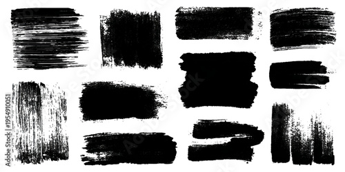 Hand drawn grunge brush stroke collection. dirty paint stains splatter effects and rough artistic design.