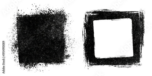 Hand drawn grunge brush stroke collection. dirty paint stains splatter effects and rough artistic design.