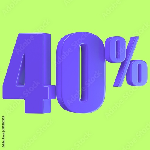 A large orange 40 percent sign on a bright green background