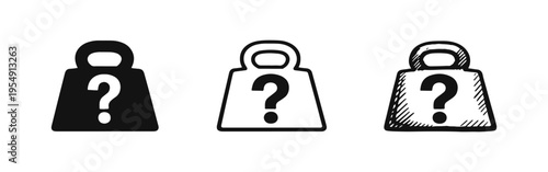 Unknown weight or heavy object with question mark icon
