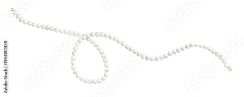 Φωτογραφία Pearls watercolor illustration of white bead necklace with elegant round shapes