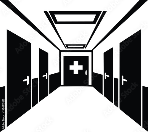 vector illustration of a hospital building.