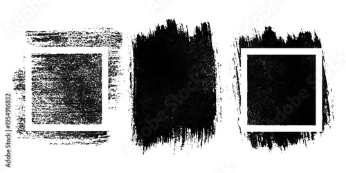 Hand drawn grunge brush stroke collection. dirty paint stains splatter effects and rough artistic design.