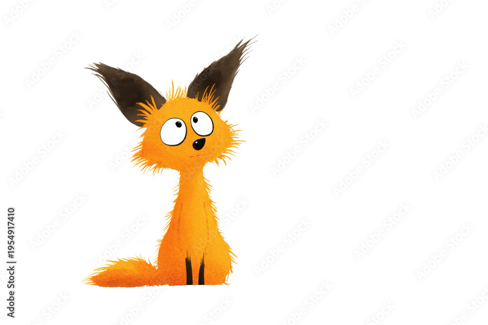 Fototapeta premium Funny Scruffy Fox with Googly Eyes