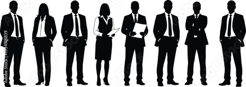 business, professionals, silhouettes, group, corporate, team, standing, together, leadership, office, employees, diversity, formal, attire, management, collaboration, workforce, isolated, background, 