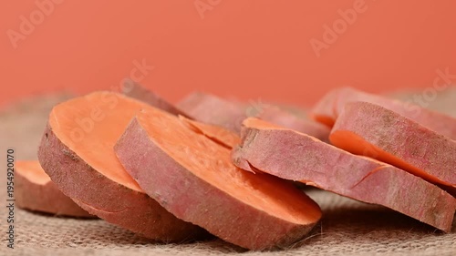 video of a raw sweet potato