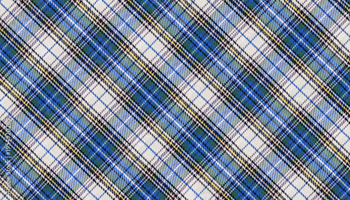 Classic Tartan Wool Texture Blue Background