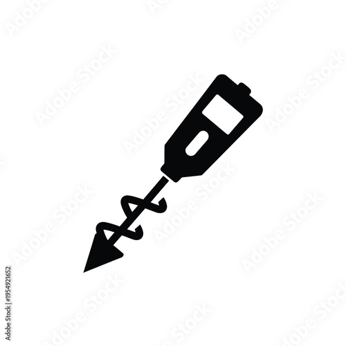 Simple black icon depicting a handheld auger or soil drill