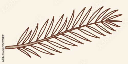 Of a brown fern leaf on a beige background nature botanical