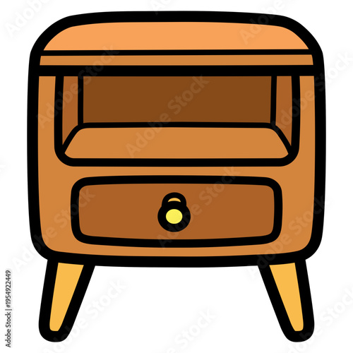 bedside table illustration