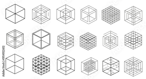 Set of Isometric Cubes and Geometric Structures in Wireframe Design
