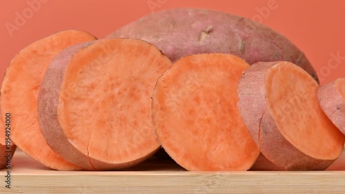 video of a raw sweet potato