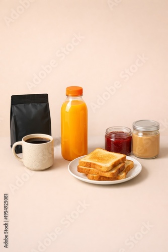 Wallpaper Mural Colorful Breakfast Scene Featuring Refreshments And Nibbles Arranged For Digital Content Filming Torontodigital.ca