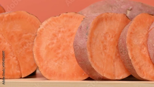 video of a raw sweet potato