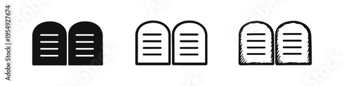 Ten Commandments Tablets Icon Set