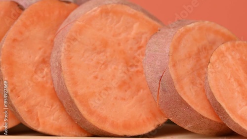 video of a raw sweet potato