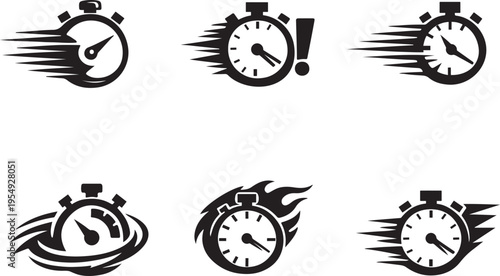 Stopwatch icon for speed tracking and time limit control in performance and timing tasks