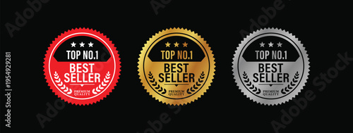 The number one best-selling vector label in red, gold, and silver. Perfect for icons, logos, stickers, seals, badges, emblems, stamps, and more.