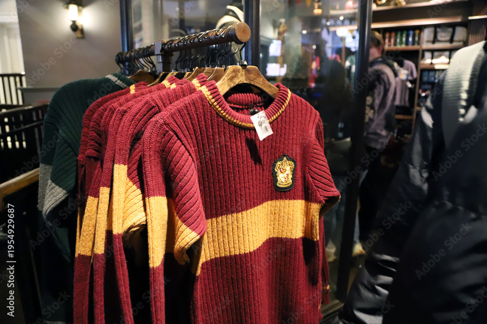 Obraz premium Harry Potter Quidditch uniform in a themed shop. Merchandise