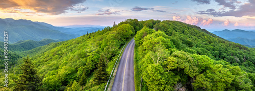 Quadro su tela Blue Ridge Parkway road trip