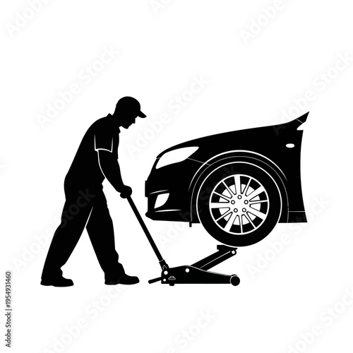 car mechanic changing car tire