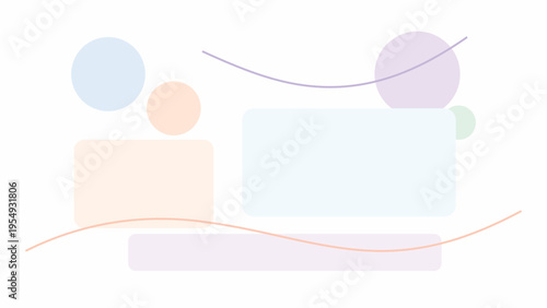 Abstract pastel startup dashboard background with floating shapes, gentle geometry and editorial tech composition for apps and web products online now