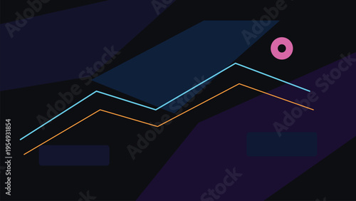 Mech neon technology background with angular armor plates, electric seams and bold cyber industrial composition for advanced tech visuals