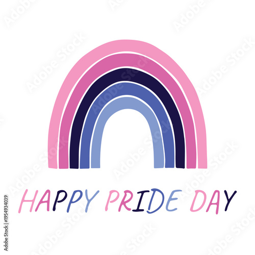 Colorful rainbow shape Omnisexual pride flag Happy pride day LGBTQIA community Pride Month Vector hand drawn doodle for posters, stickers, logo, cards