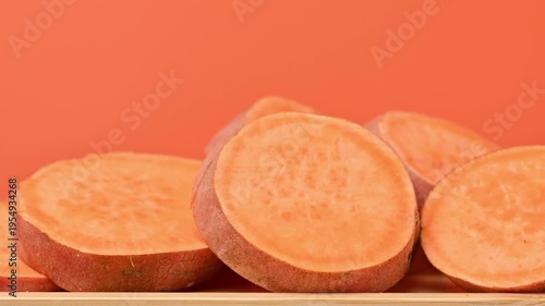 video of a raw sweet potato