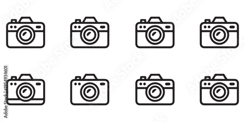 Modern Digital Camera Icons - Photography and Media Symbols for Web and App Design