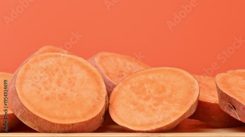video of a raw sweet potato