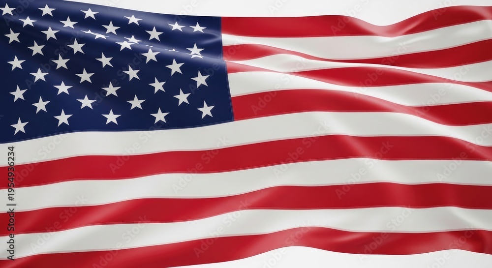 Fototapeta premium Waving american flag with stars and stripes