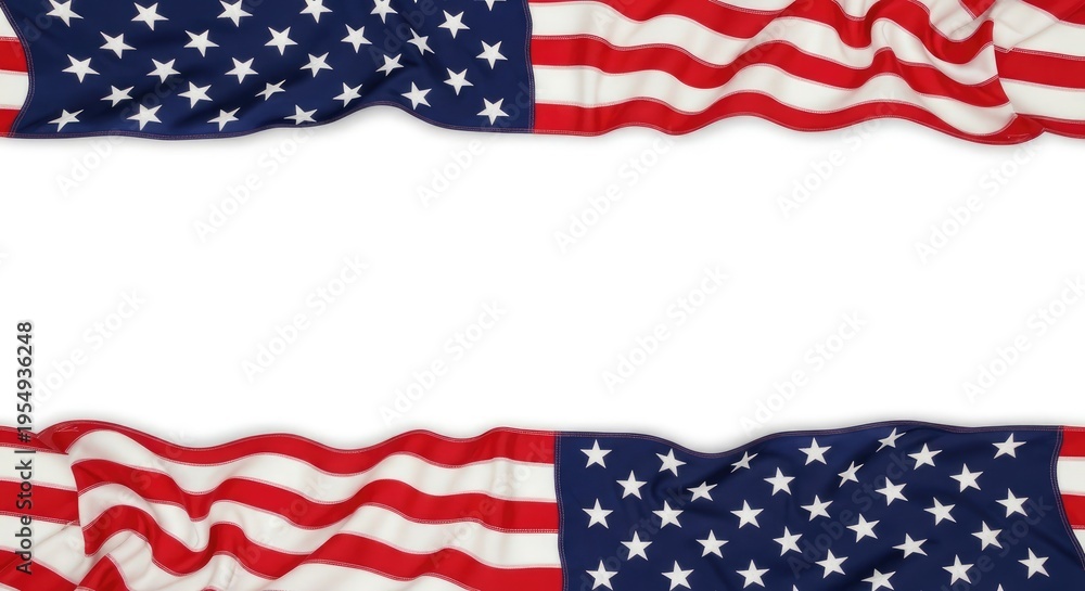 Fototapeta premium American flag border design with white background