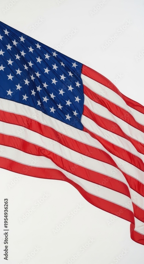 Fototapeta premium Waving american flag with stars and stripes