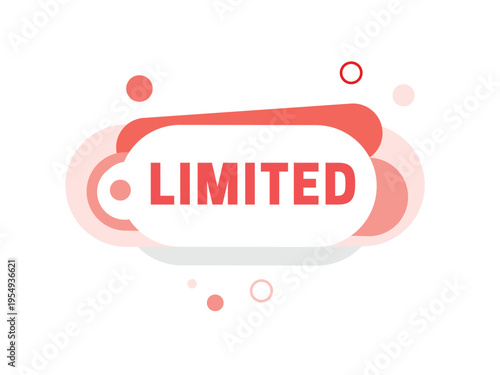 Limited banner, white with red colour mix modern, marketing concept. Elements for post social or business.