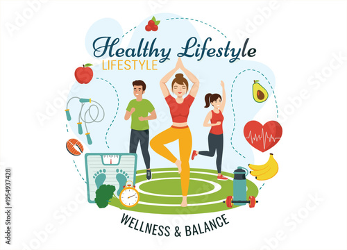 Illustration of people practicing healthy habits with a silhouette on transparent background high quality professional detailed modern elegant stylish clean crisp