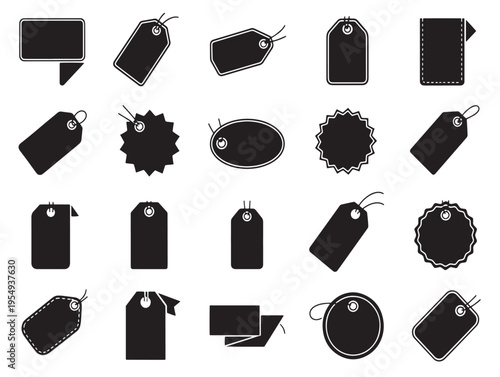 A collection of black bomb icons in various shapes and orientations