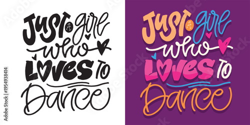 Life is better when you dance. Hand drawn doodle lettering motivation postcard - banner art with letters about dance