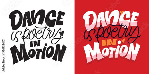 Life is better when you dance. Hand drawn doodle lettering motivation postcard - banner art with letters about dance