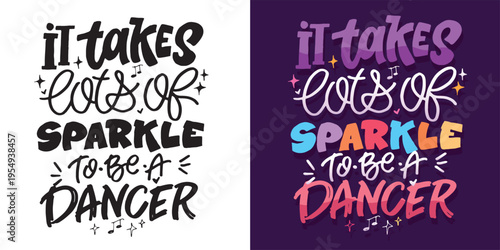 Life is better when you dance. Hand drawn doodle lettering motivation postcard - banner art with letters about dance