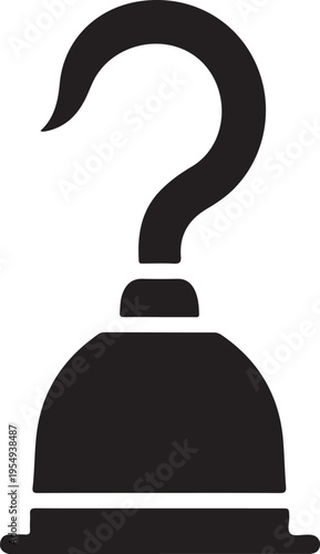 Question mark symbol on a covered dish icon for food service query concept