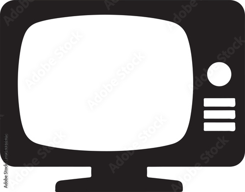 Old fashioned boxy television set with rounded edges and simple design  classic TV model