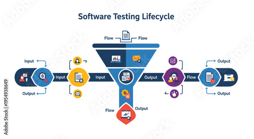 Software Testing Lifecycle Diagram: Input, Process, Output, Flow