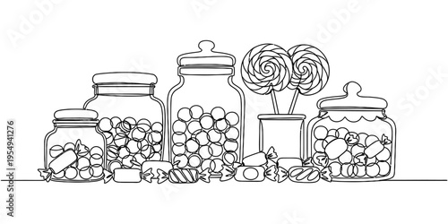 Continuous One Line Drawing of Customer Browsing Records in Shop