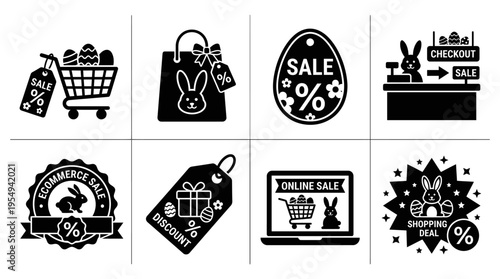 Shopping Discount Vector Icons – Cart, Bag, Sale Badge & Best Deal