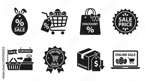 Shopping Discount Vector Icons – Cart, Bag, Sale Badge & Best Deal
