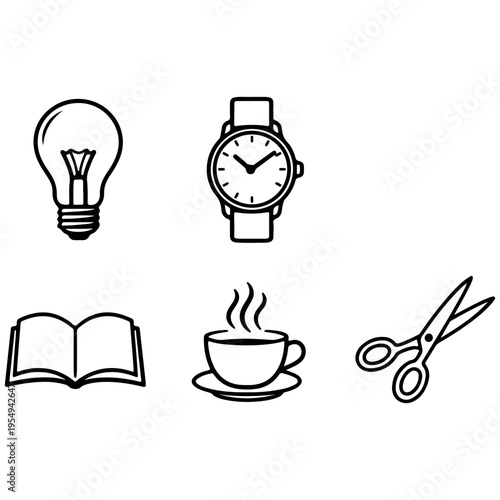 Time for coffee concept with a clock and coffee cup illustration representing time and break moment